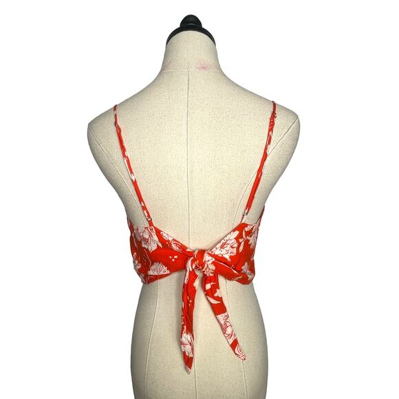Free People M 2 Piece Set I've Got A Feeling Mini Skirt Crop Top Hawaiian Orange - Picture 5 of 11
